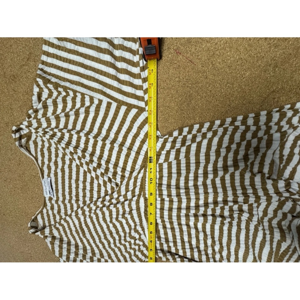 Urban Outfitters Mustard Striped Romper Womens M USA Deep V Boho Festival C - Picture 7 of 8